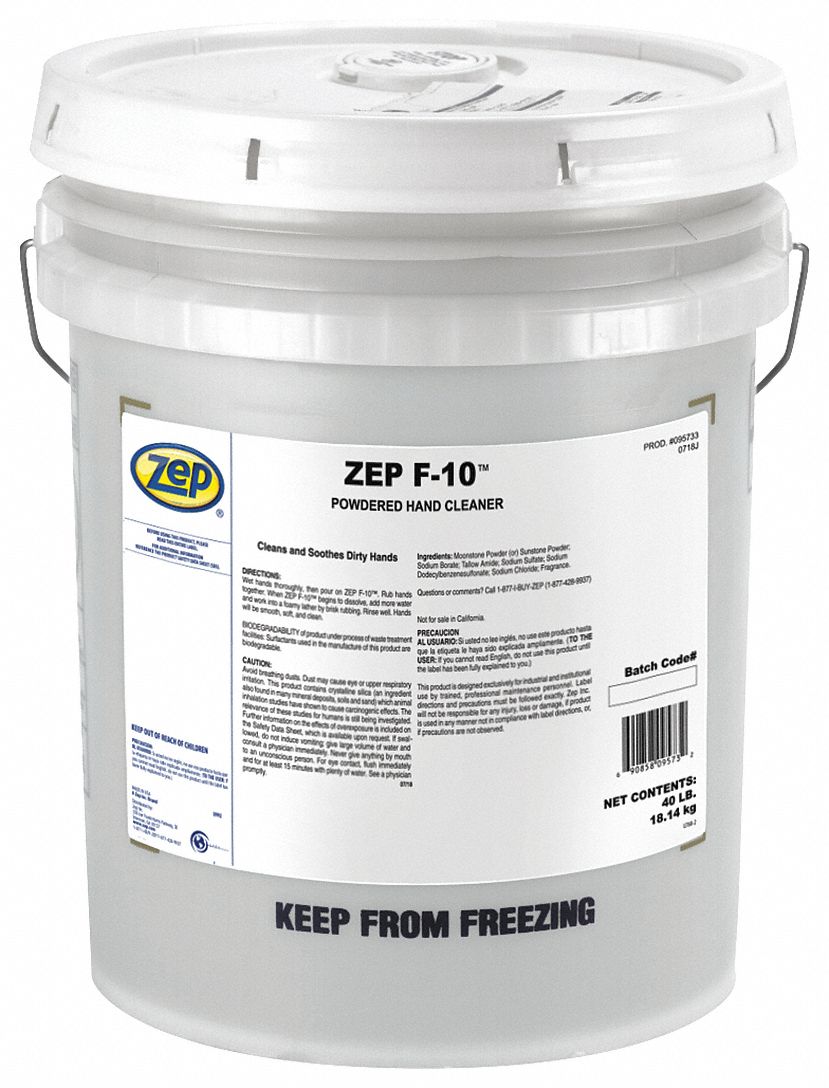ZEP Unscented, Powder, Hand Soap, 40 lb, Drum 54ZM7695733 Grainger