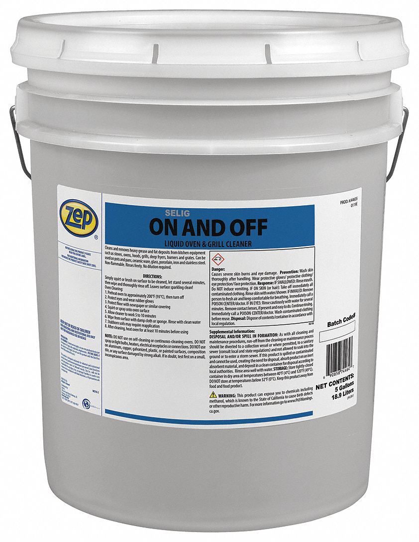 ZEP Oven and Grill Cleaner, 5 gal Cleaner Container Size, Pail Cleaner