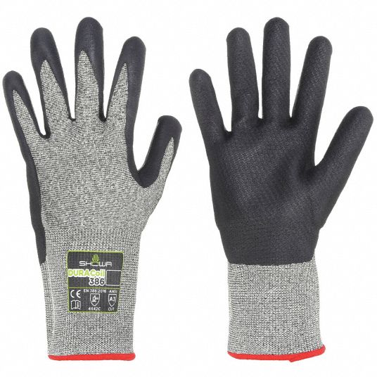 SHOWA, L ( 8 ), ANSI Cut Level A3, Coated Gloves - 54ZU20|386L-08 ...