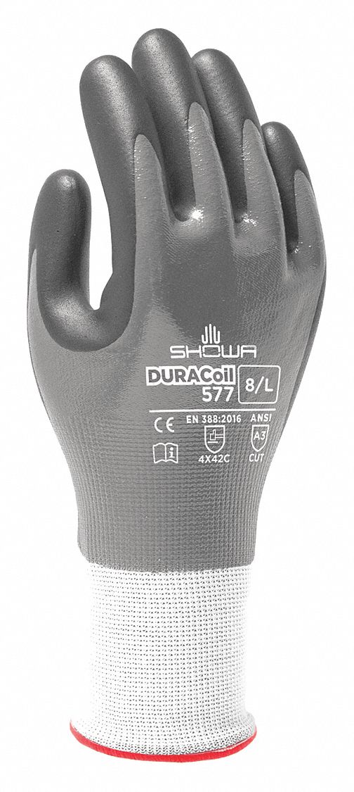 VF, Coated Gloves, Gry, 2XL, 54ZU41, PR