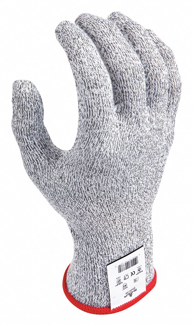 SHOWA Cut-Resistant Glove: XL ( 9 ), ANSI Cut Level A4, Uncoated, Uncoated,  HPPE ( 15 ga )