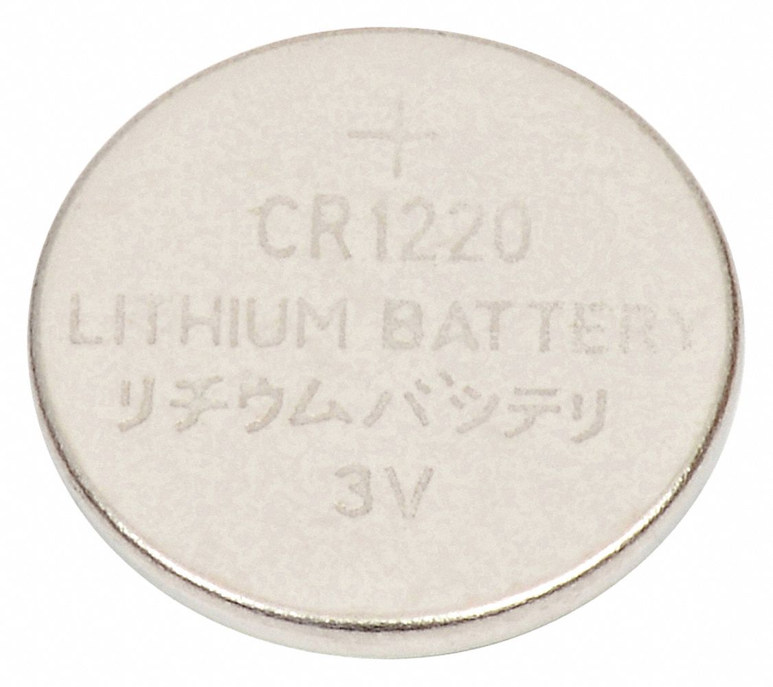 1220 Battery Size, Lithium, Button Cell Battery - 54ZU79