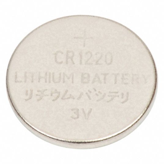 1220 Battery Size, Lithium, Button Cell Battery - 54ZU79