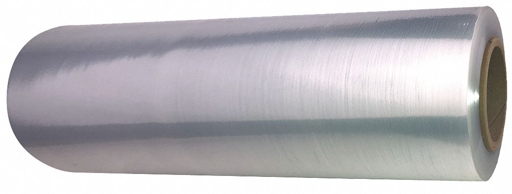 Stretch Wrap: 90 ga Gauge, 18 in Overall Wd, 1,500 ft Overall Lg, Clear, Blown Stretch Wrap