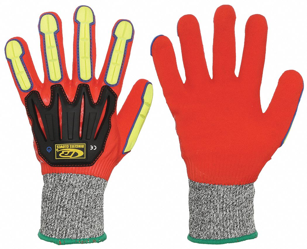 GANTS ENDUITS, G(9), DOIGT COMPLET, RÉSISTANCE À L'IMPACT DE NIVEAU 1 ANSI, MANCHETTE EN TRICOT