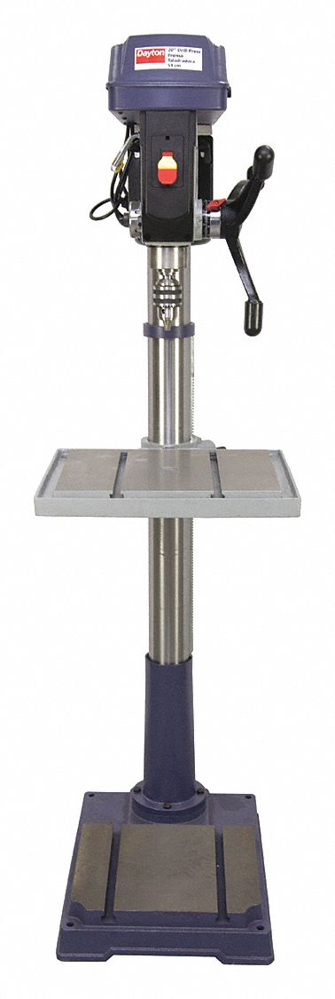 Floor Drill Press: Belt Drive, Fixed Speed, 240 RPM – 2, 400 RPM, 120V AC /Single-Phase, 10 in