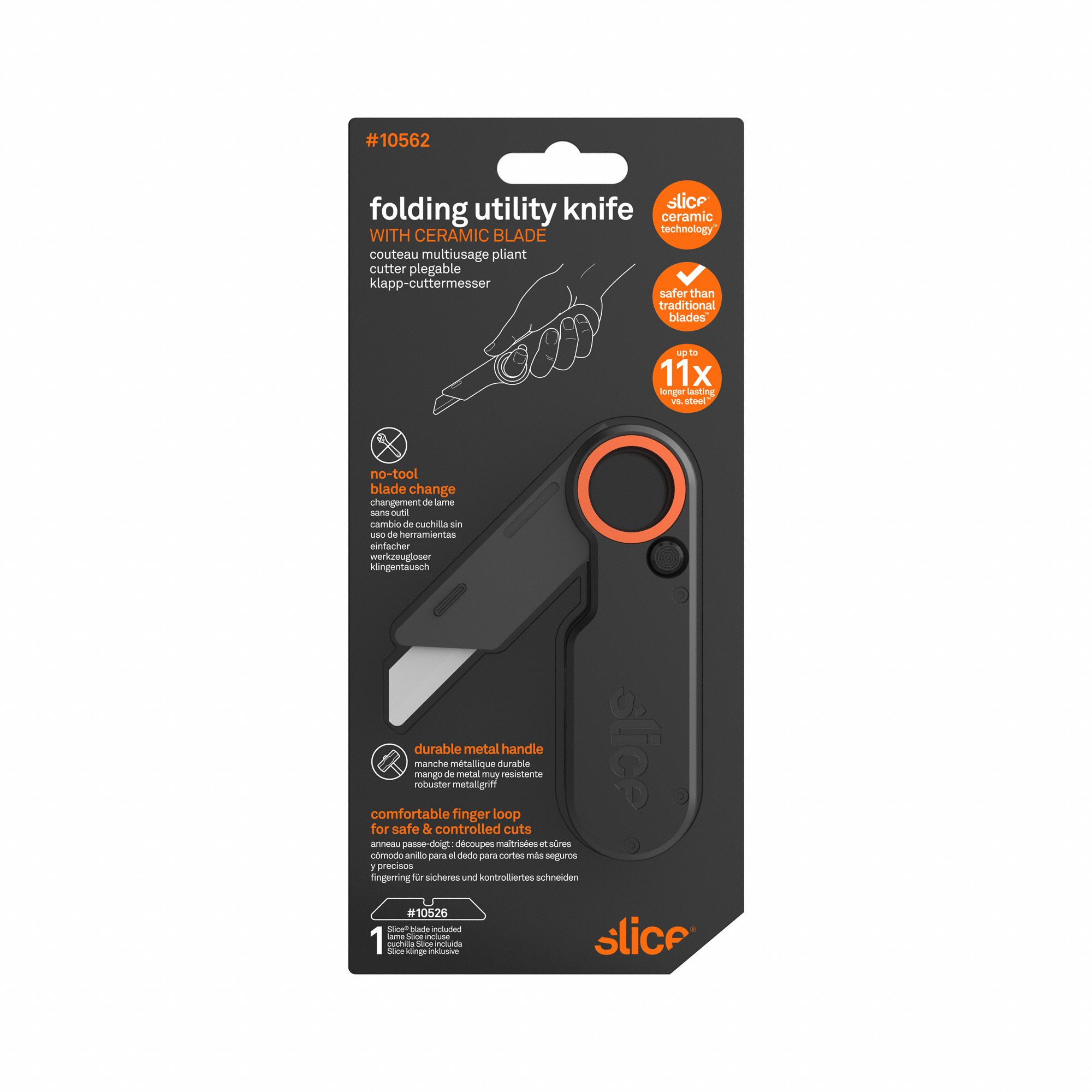 SLICE Utility Knife Ceramic, Metal, 1 Blades Included 54ZW6110562