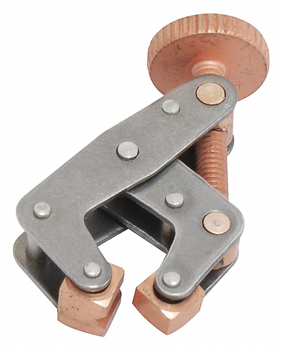 Cantilever Clamp: 3/4 in Max. Opening, 3/8 in Throat Dp, Zinc Plated, Copper Plated Steel