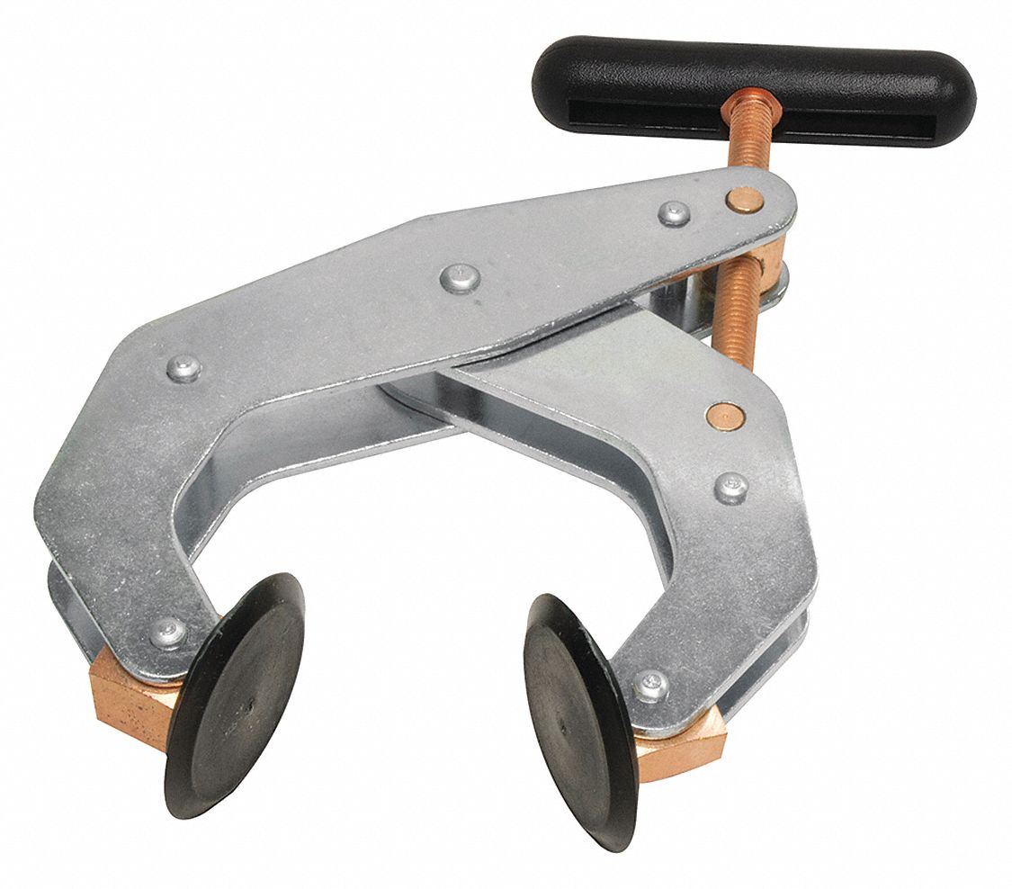 Cantilever Clamp: 4 1/2 in Max. Opening, 2 1/2 in Throat Dp, Zinc Plated, Steel