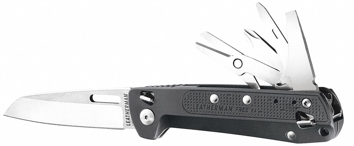 LEATHERMAN, 9 Tools, 4 1/2 in Closed Lg, Folding Knife 54ZY71832664