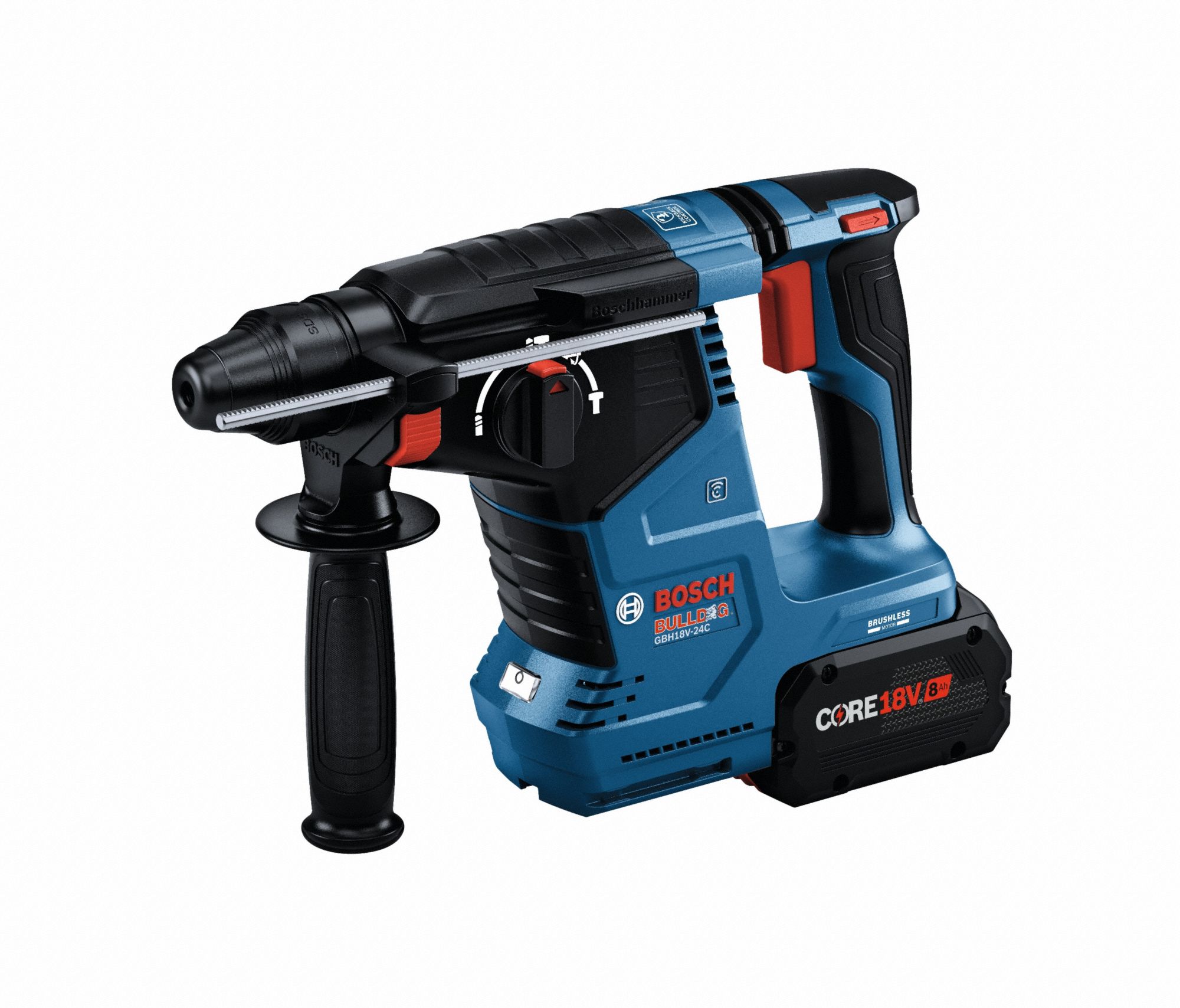 Cordless Rotary Hammer: L-Shape, 18V DC, SDS-Plus, 2 5/8 in max, 8.0 Ah, 1.8 ft-lb, 4, 350 bpm