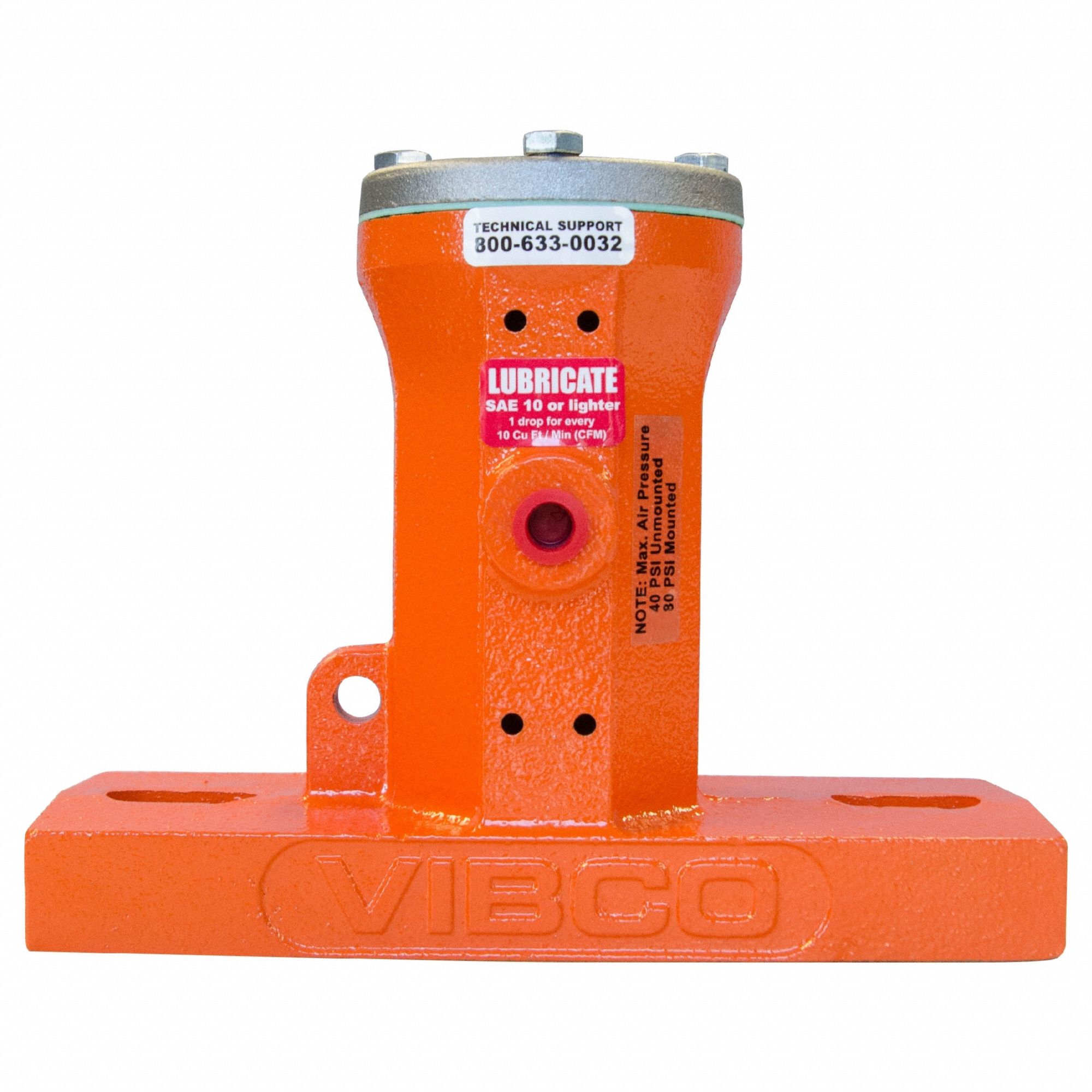 Piston Vibrator: Bolt-On Mount, 5, 000 vpm, 4, 000 lb to 10, 000 lb, 1/4 in NPT, Steel