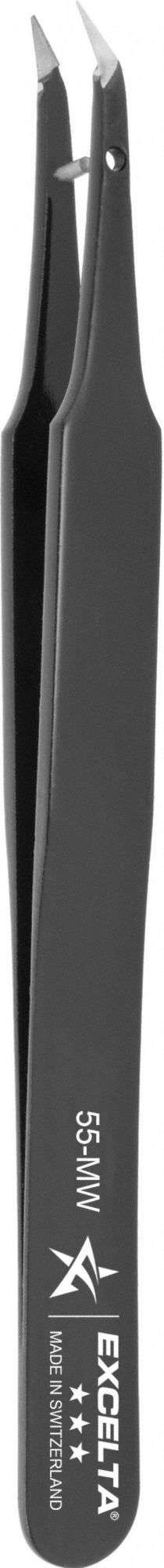 Tweezers: Carbon Steel, Point, Bent Tip