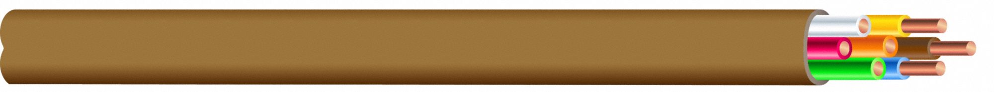 Thermostat Wire: 22 AWG Conductor Size, 7 Conductors, 250 ft Overall Lg, 150 V Volt