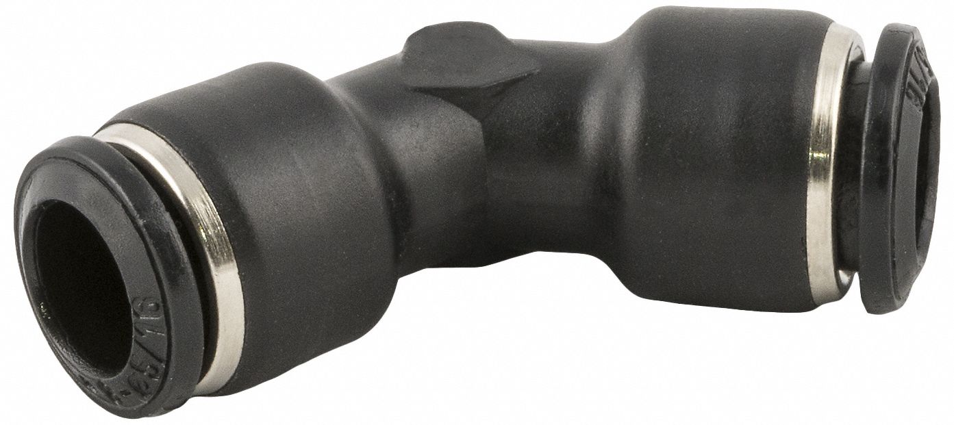 Push To Connect Fitting: 4 mm OD x 4 mm OD Size, Push-to-Connect x Push-to-Connect, Nylon