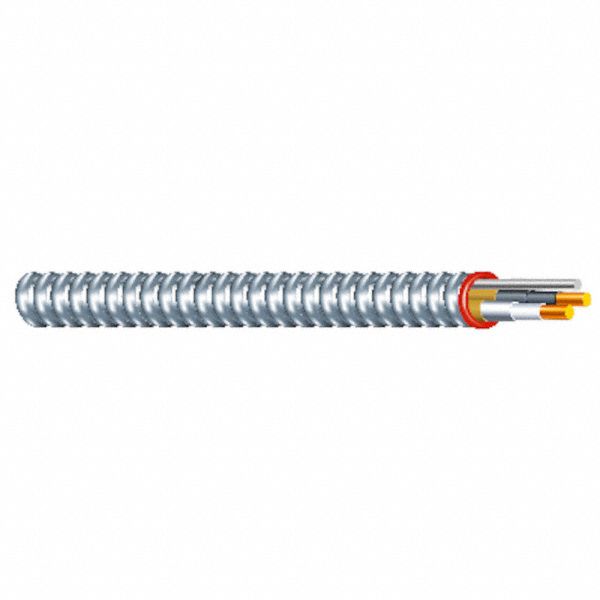 Metallic Clad Building Cable: 12 AWG, 2 Conductors, Copper, 50 ft, Galvanized Steel, Std