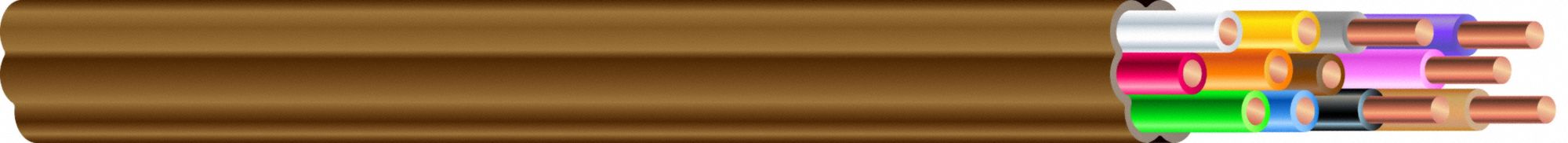 Thermostat Wire: 18 AWG Conductor Size, 12 Conductors, 250 ft Overall Lg, 150 V Volt