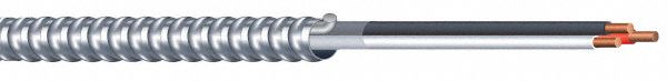 Metallic Clad Building Cable: 14 AWG, 3 Conductors, Copper, 1, 000 ft, Aluminum, Std, THHN