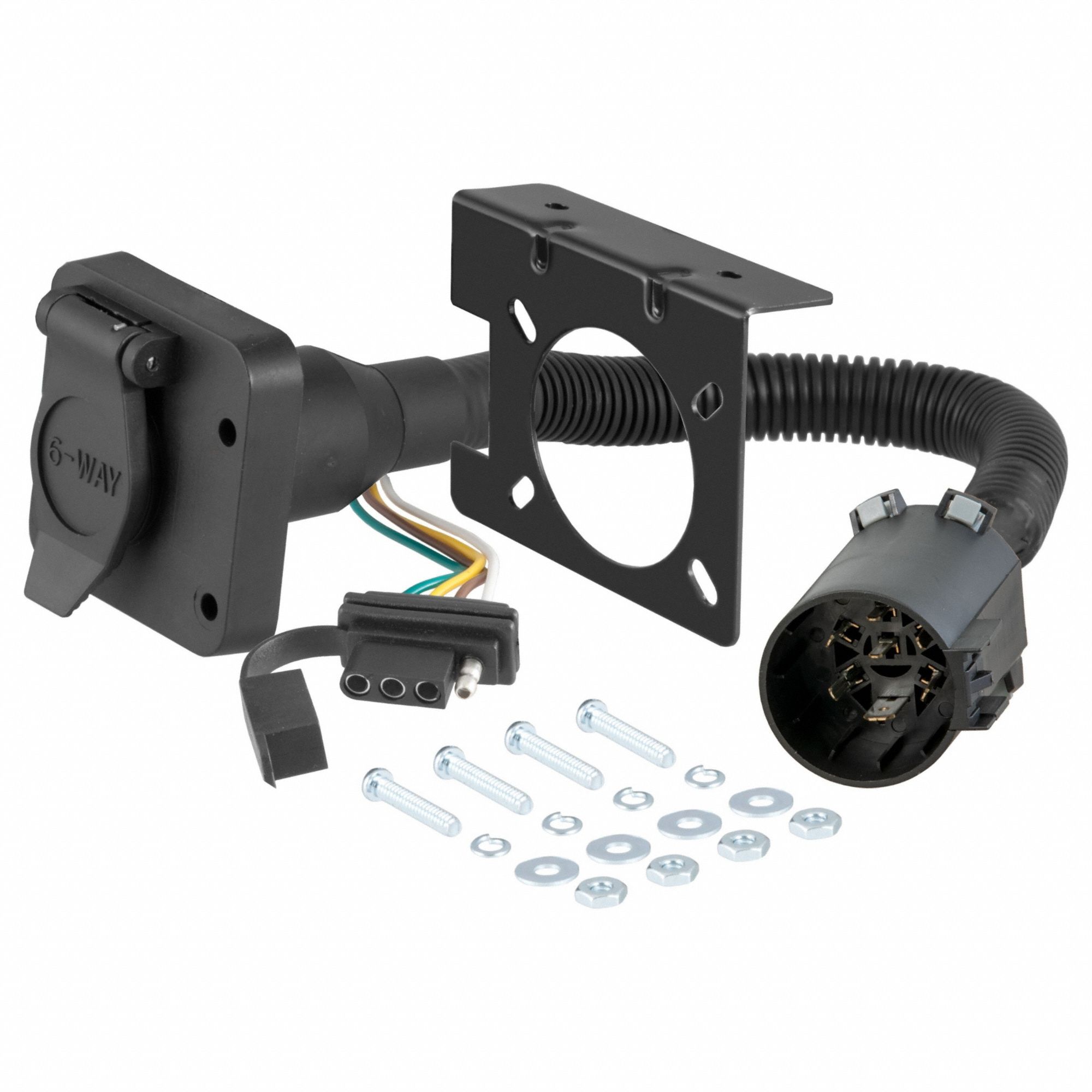 Automotive Electrical Plug: 4-Way/6-Way, Plastic, Trailer and Tow Vehicle, Dust Cover