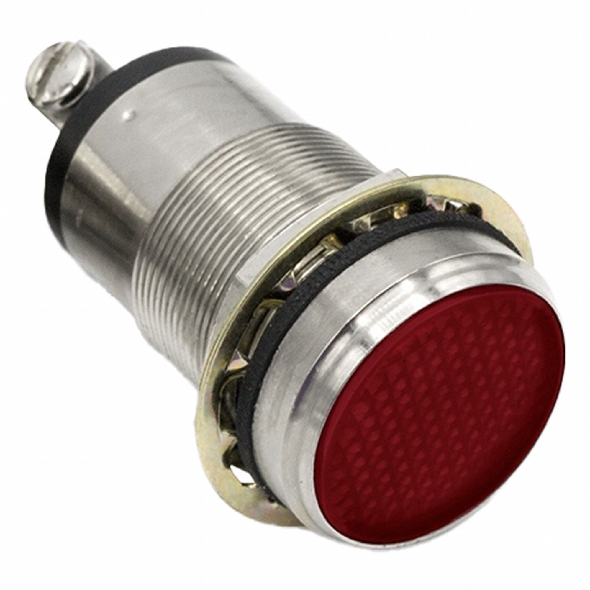 Panel Indicator Light: 25 mm Panel Mounting Hole Dia, LED, Red, Flush Head, 556