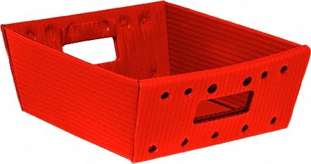 Tray: 0.4159 cu ft, Red, Not Stacking Capable, 20 lb Load Capacity
