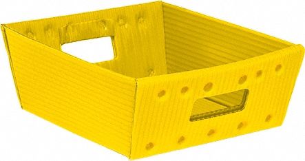 Tray: 0.4159 cu ft, Yellow, Not Stacking Capable, 20 lb Load Capacity