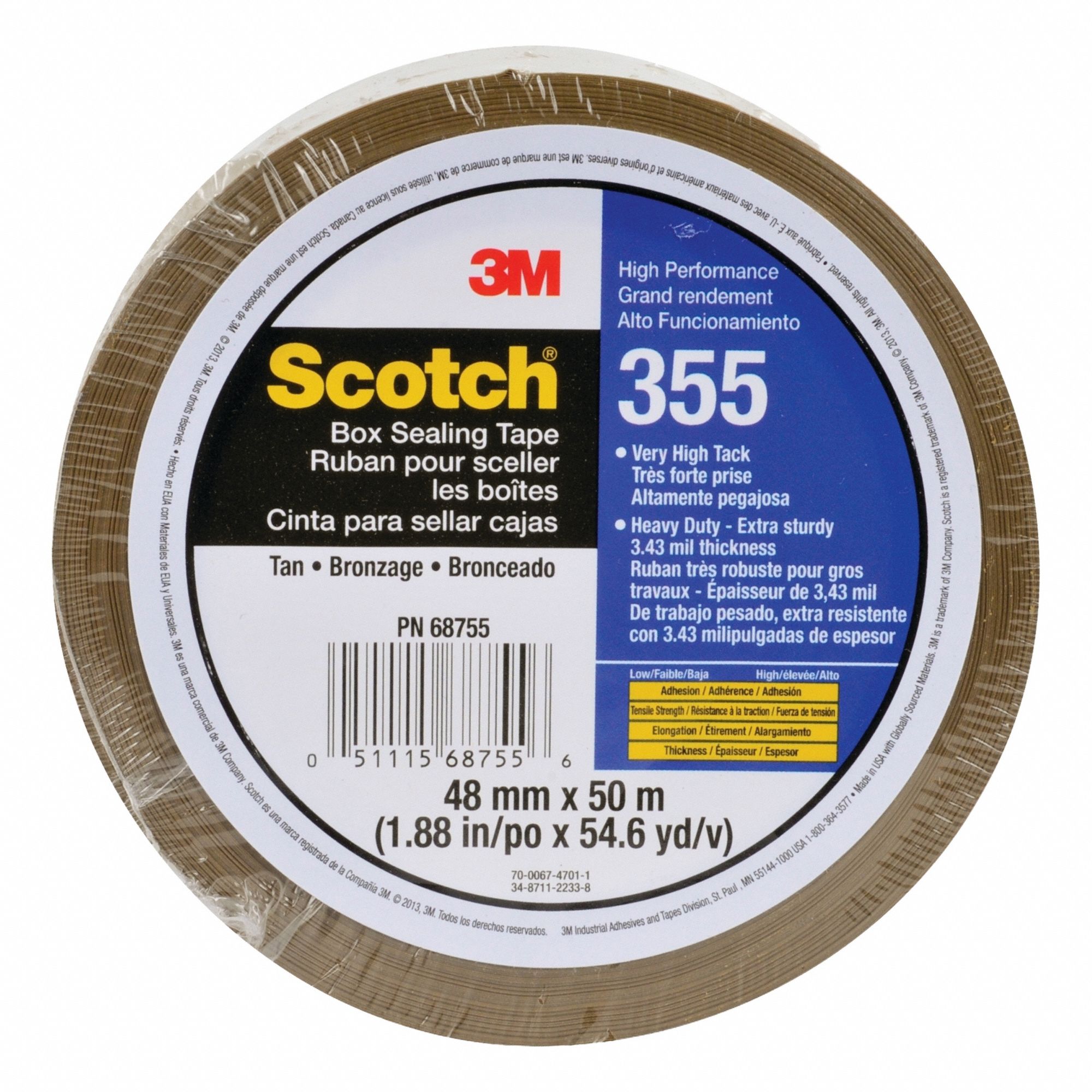 Carton Sealing Tape 3.4 mil Tan