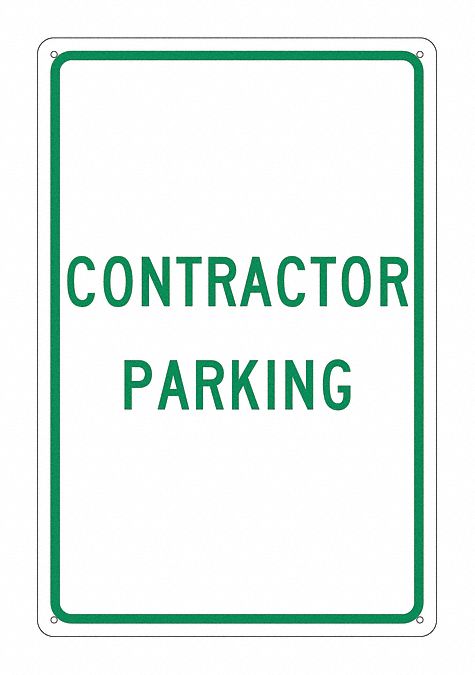 Contractor Parking Sign