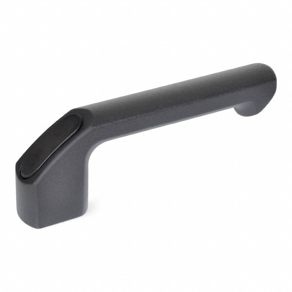 Pull Handle: Unthreaded Holes, Aluminum, Black, 0.79 in Mounting Hole Center to Center