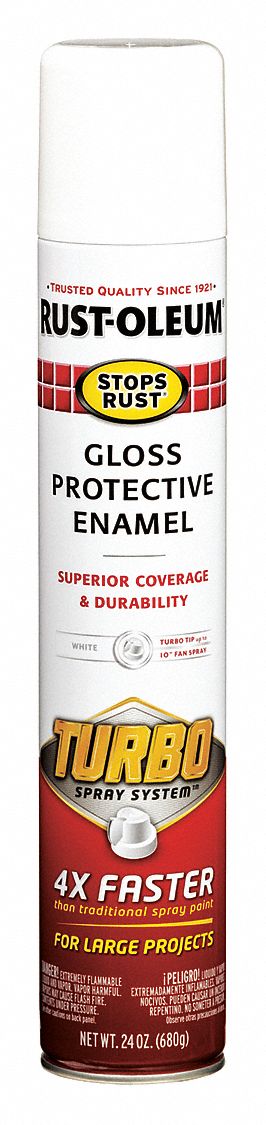 White, Rust-Oleum Stops Rust Gloss Turbo Protective Enamel Spray