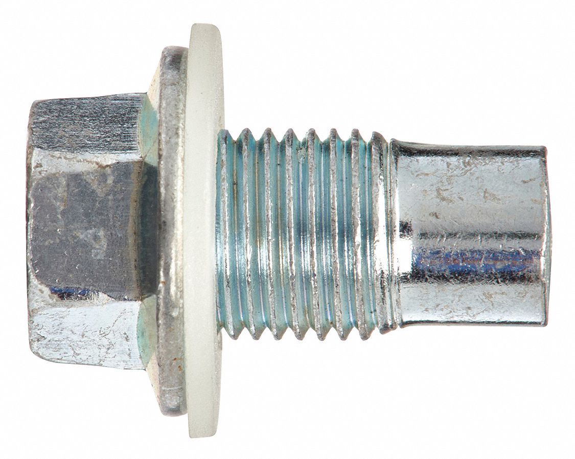 Oil Drain Plug: Pilot Point, 1/2"-20 Thread Size, Metal, 5 PK