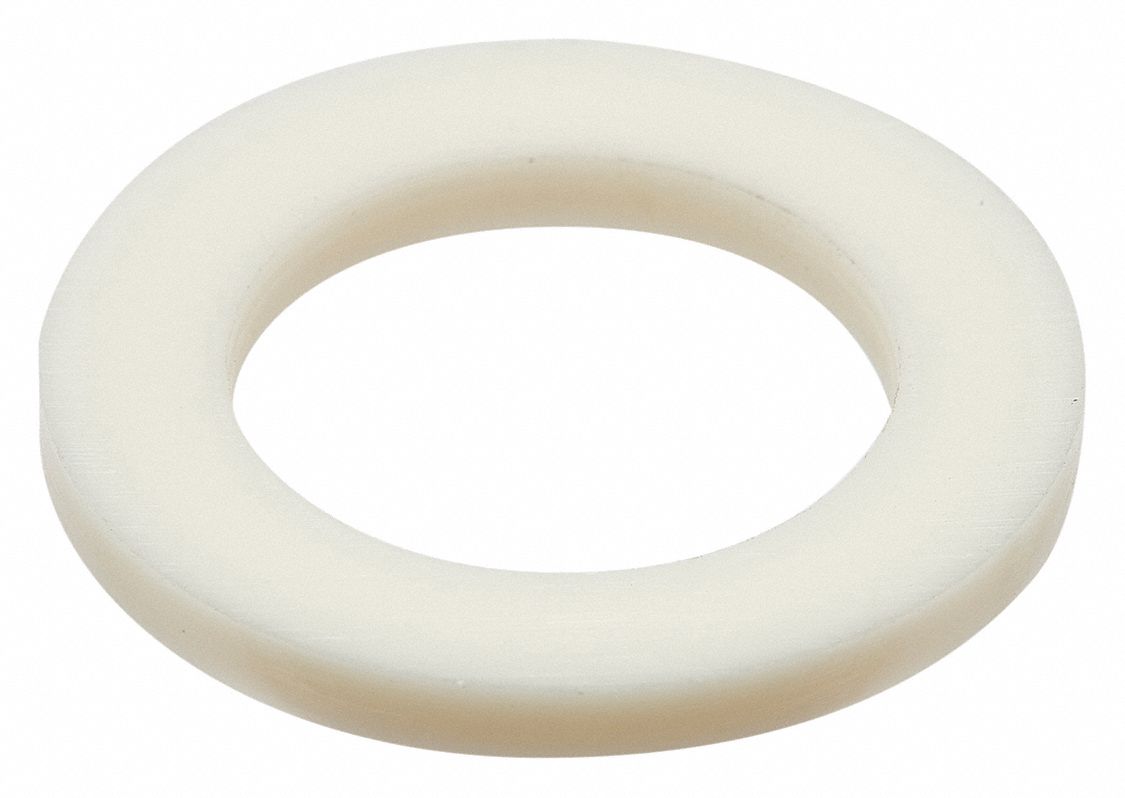 Oil Drain Gasket: Nylon, 5/8 in Inside Dia, White, 10 PK