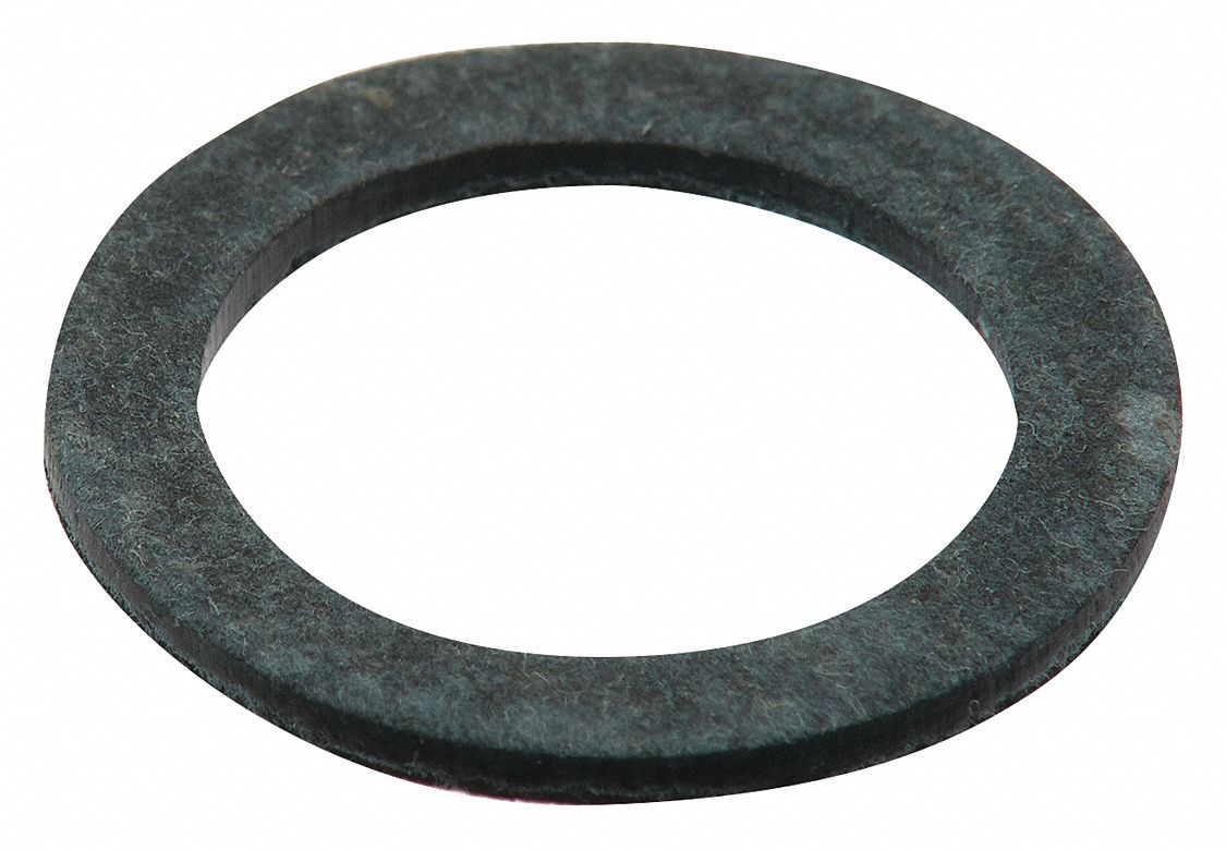 Oil Drain Gasket: Fiber, 9/16 in Inside Dia, Black, 10 PK
