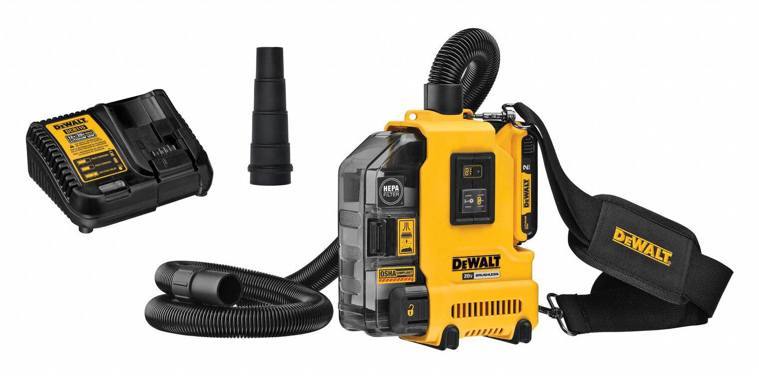 DEWALT, Cordless, 20 V DC, Dust Extractor 55AC72DWH161D1 Grainger