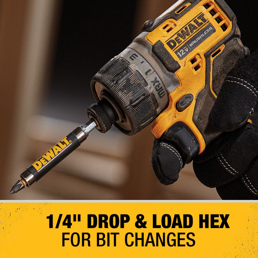 DEWALT Screwdriver Kit, Cordless, 1/4 in Hex Drive Size, 1,100 RPM