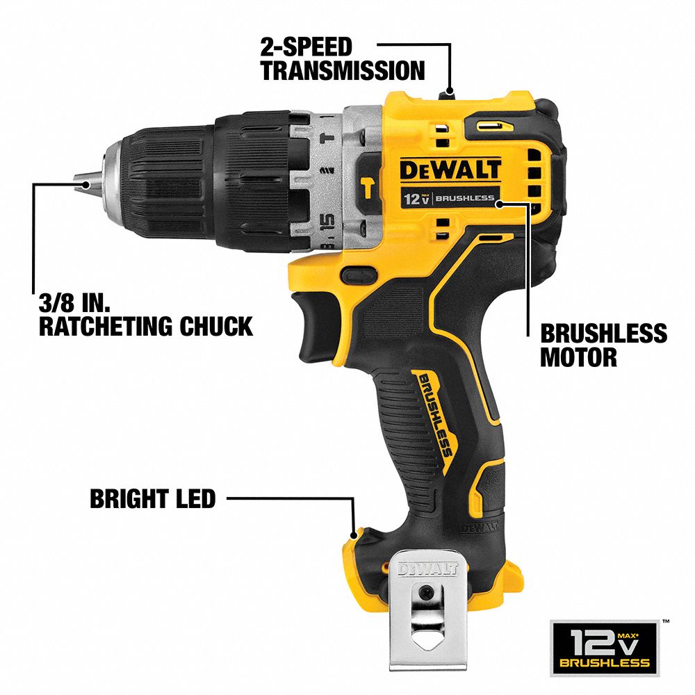 DEWALT Cordless Hammer Drill 12V DC, Premium, 3/8 in Chuck