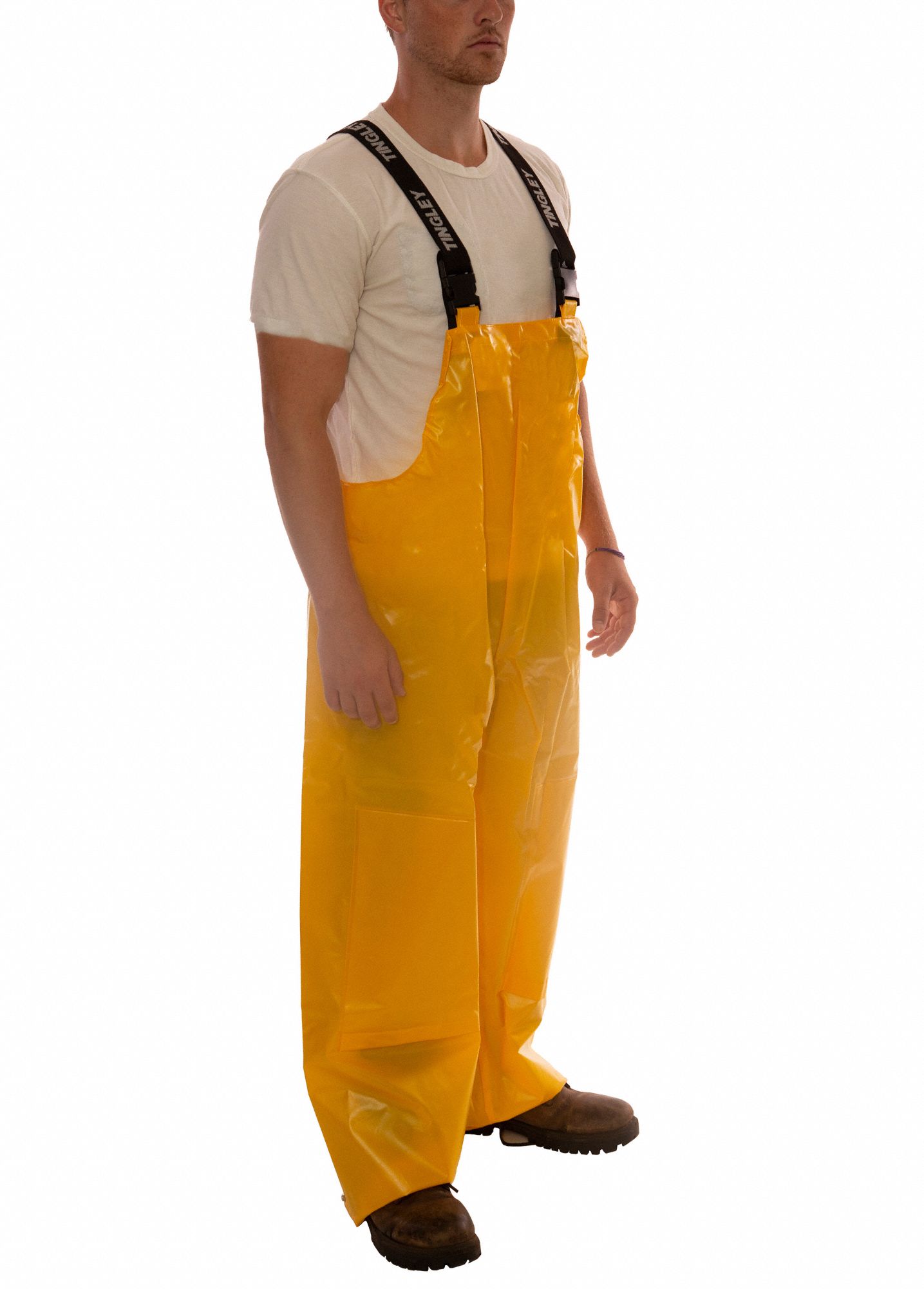 TINGLEY Rain Bib Overall: Polyurethane, 2XL, Gold, 32 in Inseam, 50 in ...