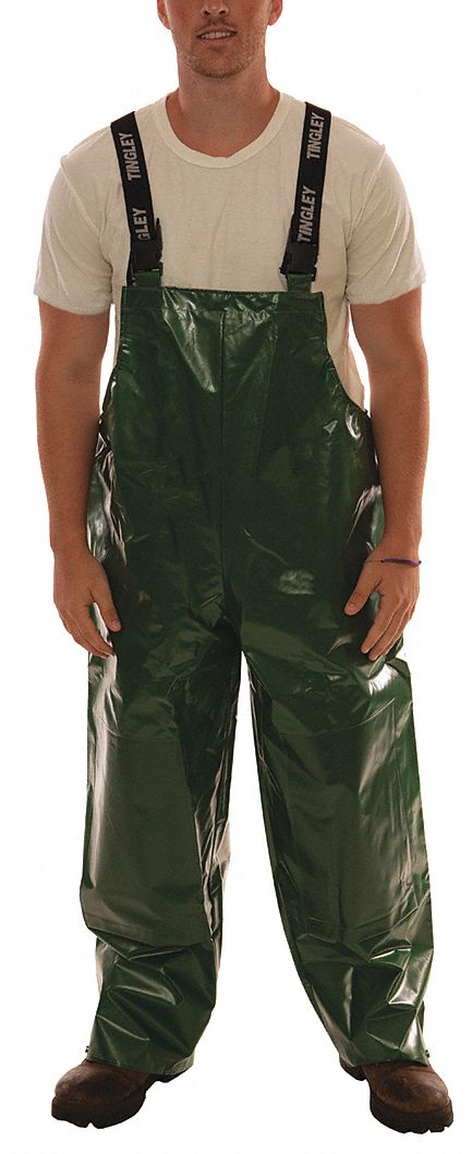 RAIN BIB OVERALL,POLYURETHANE,GREEN,M