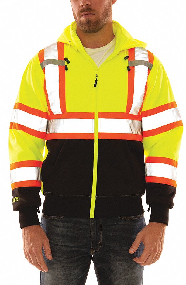 High Visibility Sweatshirt, 2XL, Polyester