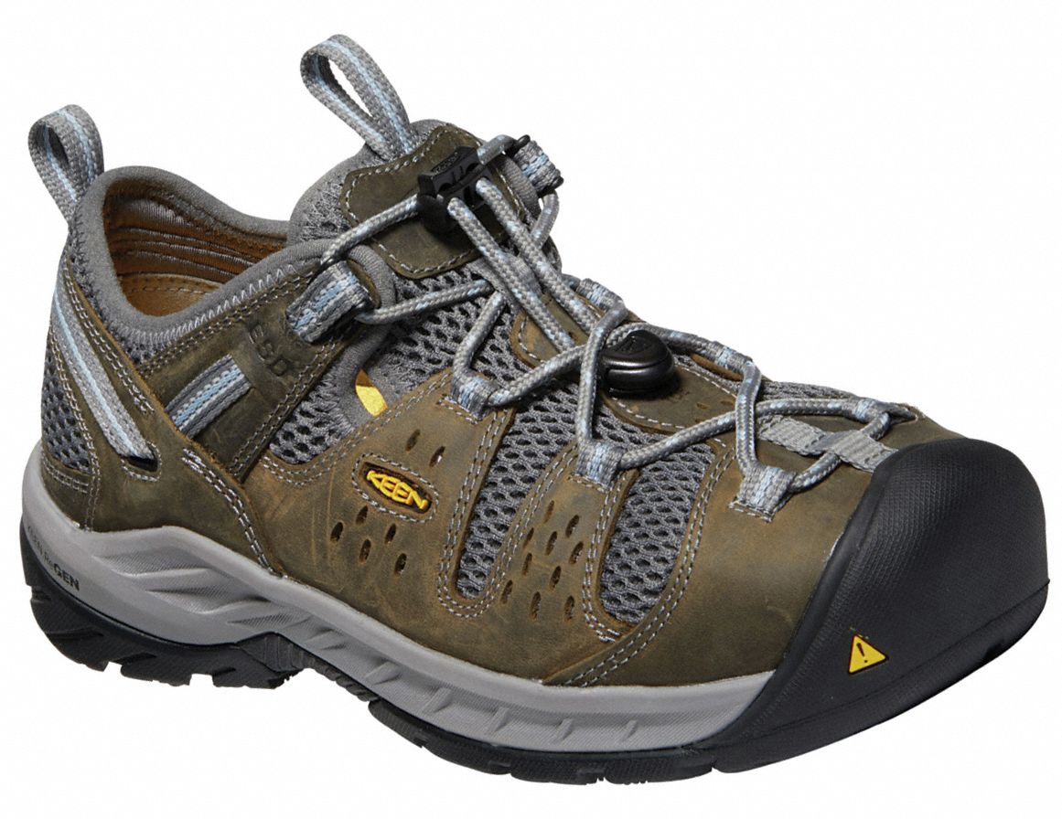 KEEN Hiker Shoe, 6, M, Women's, Gargoyle/Blue Fog, Steel Toe Type, 1 PR ...