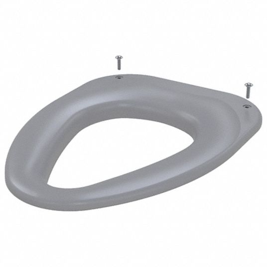 Gray, No Hinge, Toilet Seat 55AF71WHLRSCGray Grainger