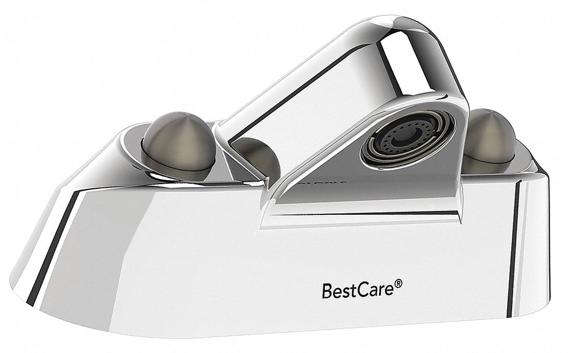 Bathroom Faucet: WH3378, Centerset, Brass, Chrome, Manual, Pneumatic, 3 3/4 in Spout Ht