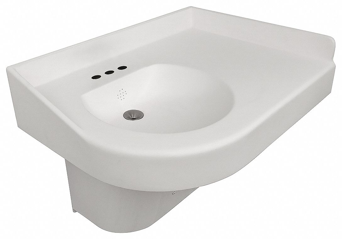 RIGHT CORNER BATHROOM SINK: BESTCARE, RIGHT-HAND CORNER SINK, WHITE, CORTERRA