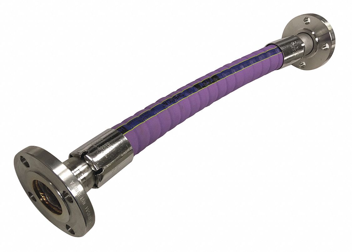 Chemical Hose Assembly: 1 1/2 in Hose Inside Dia., Purple, 10 ft Hose Lg