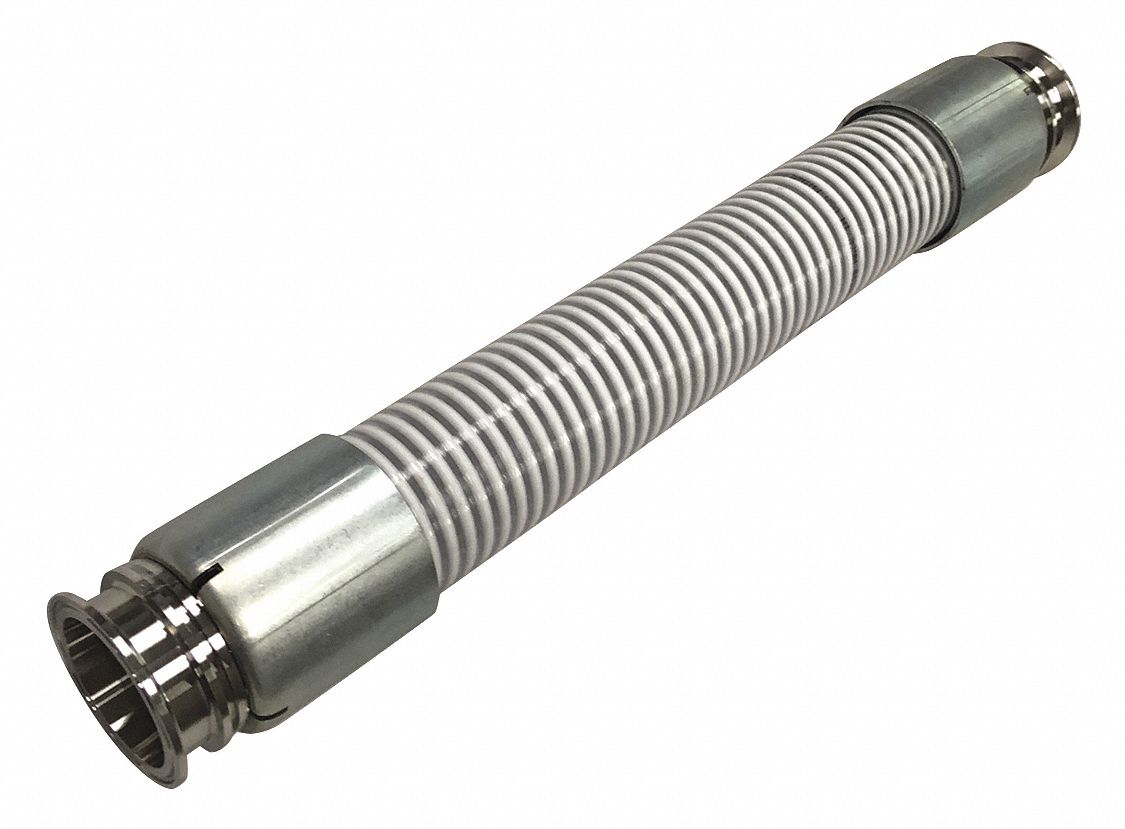 Food Grade Hose Assembly: 1 1/2 in Hose Inside Dia., 75 psi, Clear, 10 ft Hose Lg