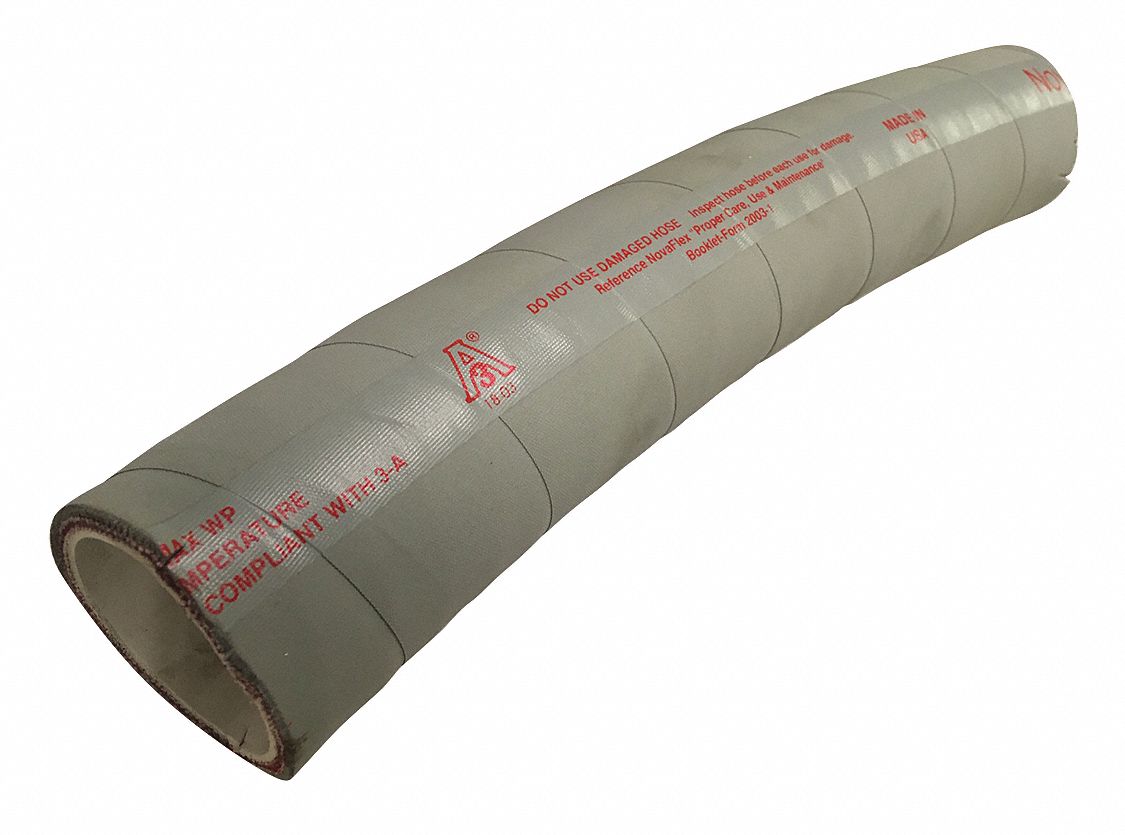 Bulk Food Grade Hose: 1 in Hose Inside Dia., 150 psi, Gray, 100 ft Hose Lg