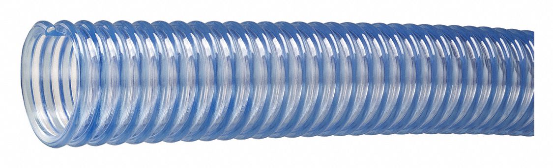 BULK FOOD GRADE HOSE, 2 IN INSIDE DIAMETER, 40 PSI, CLEAR, 100 FT HOSE LENGTH