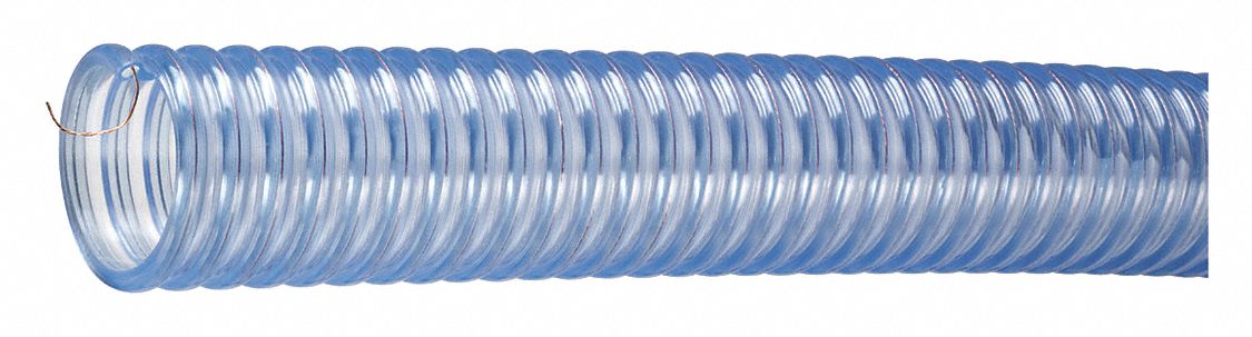 BULK FOOD GRADE HOSE, 1 IN INSIDE DIAMETER, 55 PSI, CLEAR, 50 FT HOSE L