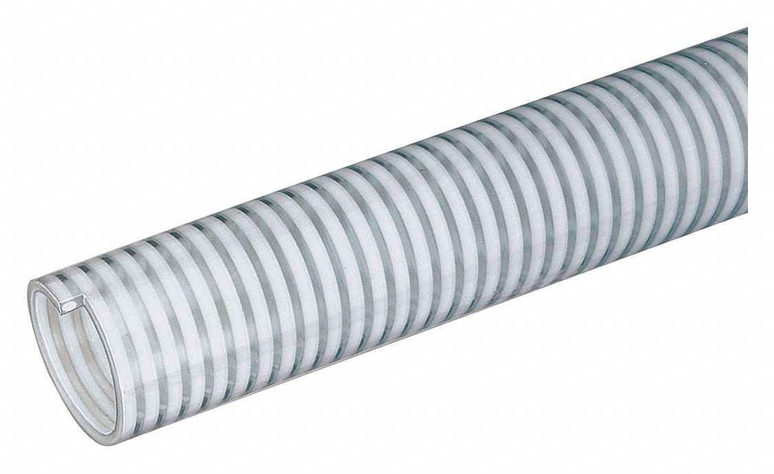 BULK FOOD GRADE HOSE, 1½ IN INSIDE DIAMETER, 75 PSI, CLEAR, 100 FT HOSE LENGTH