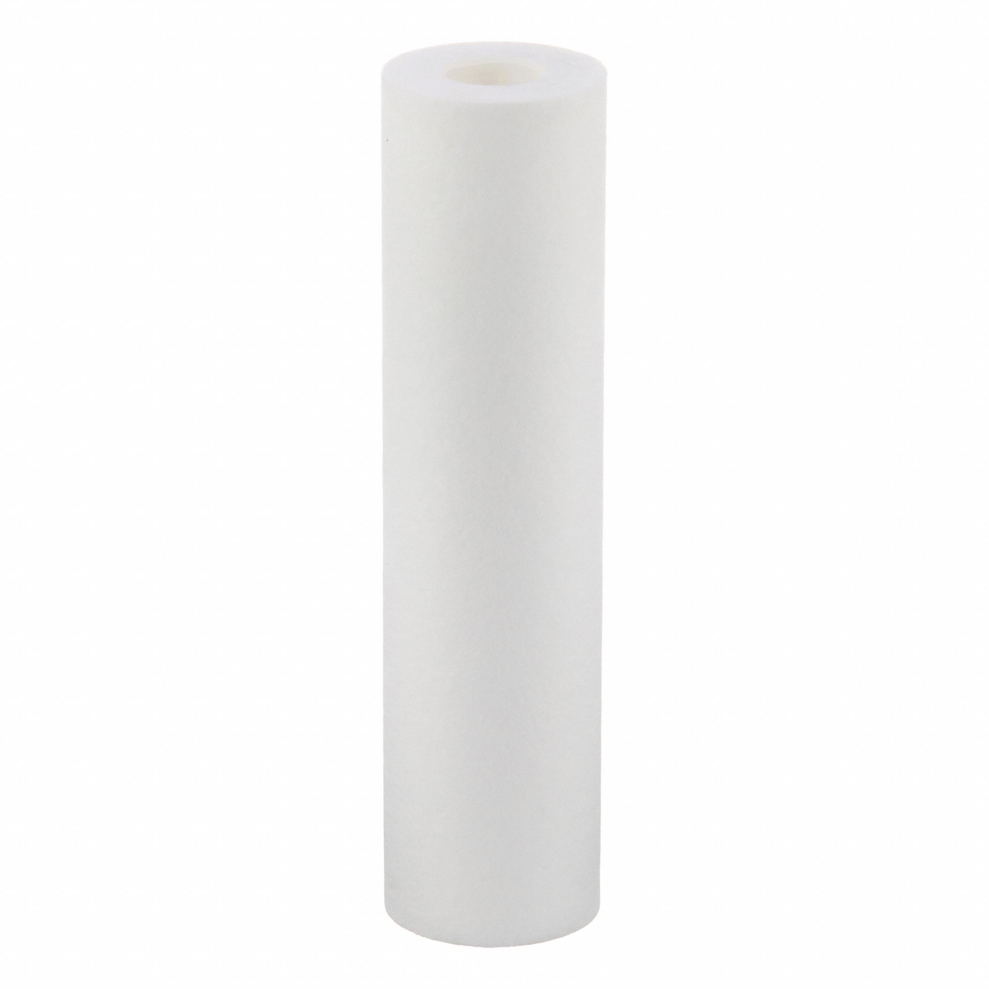 Water Filter Cartridge: 10 micron, 5 gpm, 9, 000 gal, 10 in Overall Ht, 2 1/2 in Overall Dia